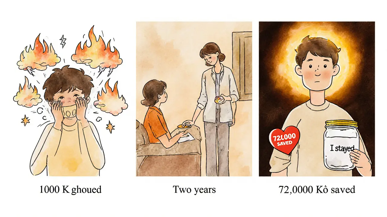 Tři fáze života: stres, terapie a dlouhodobá změna s ušetřenými penězi a klidem.