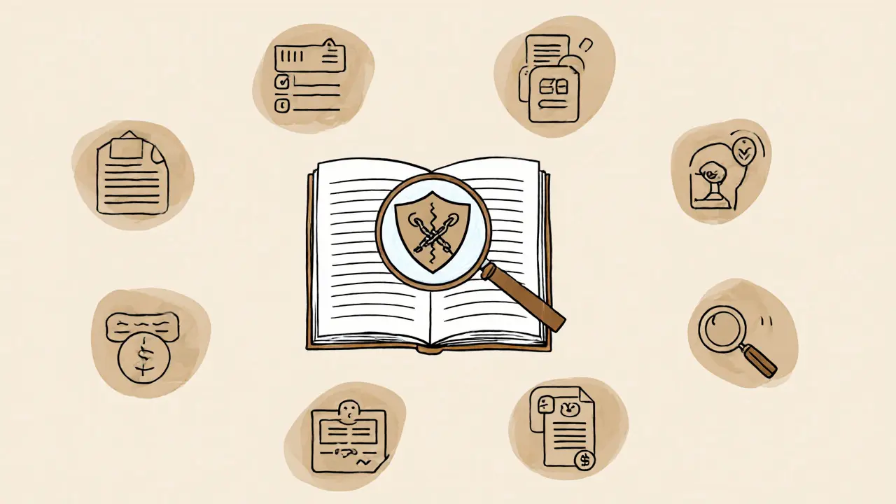 Osm ikon znázorňujících klíčové prvky terapeutické dohody.