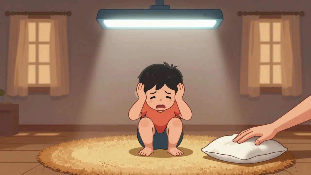 Kontrast mezi přetížením pod žárovkou a klidem v upraveném prostředí.