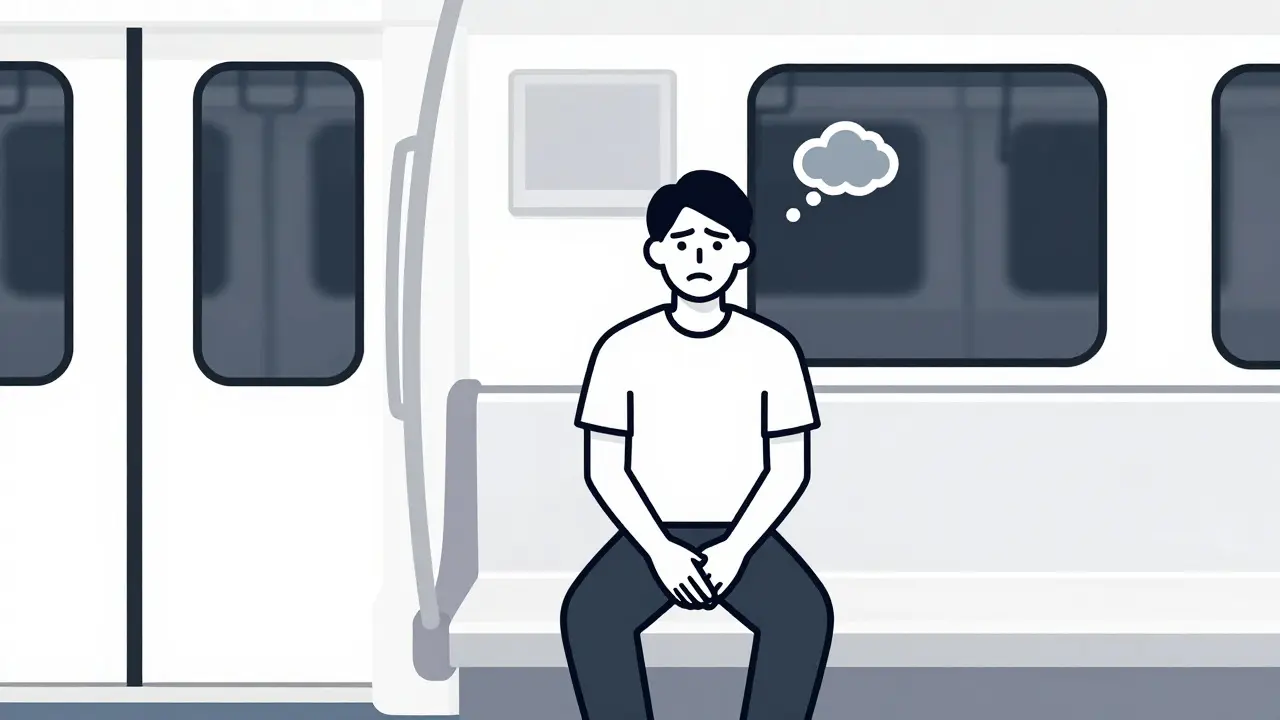 Osoba jízdou metrem překonává panické záchvaty.