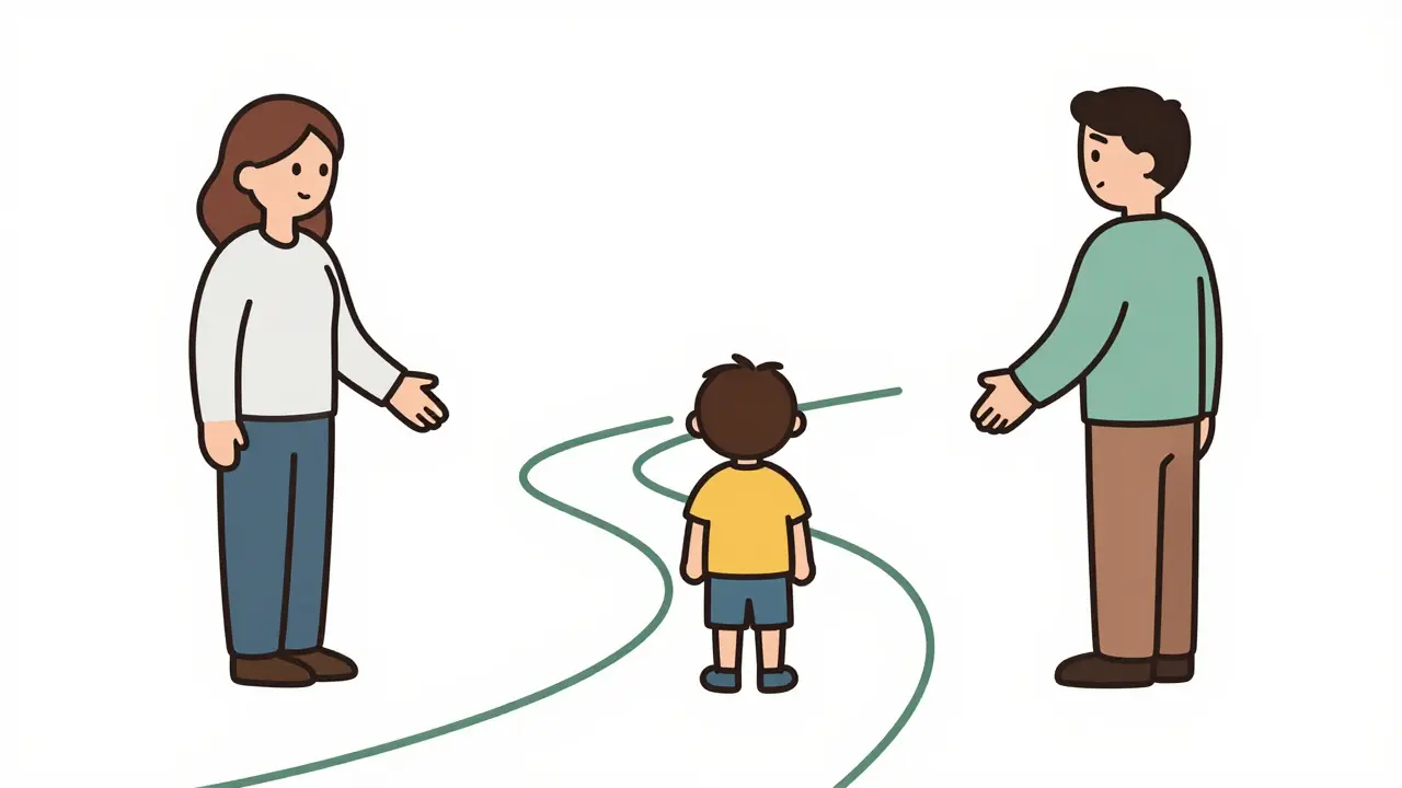 Dítě stojí na cestě symbolizující rozvoj řeči s podporou.