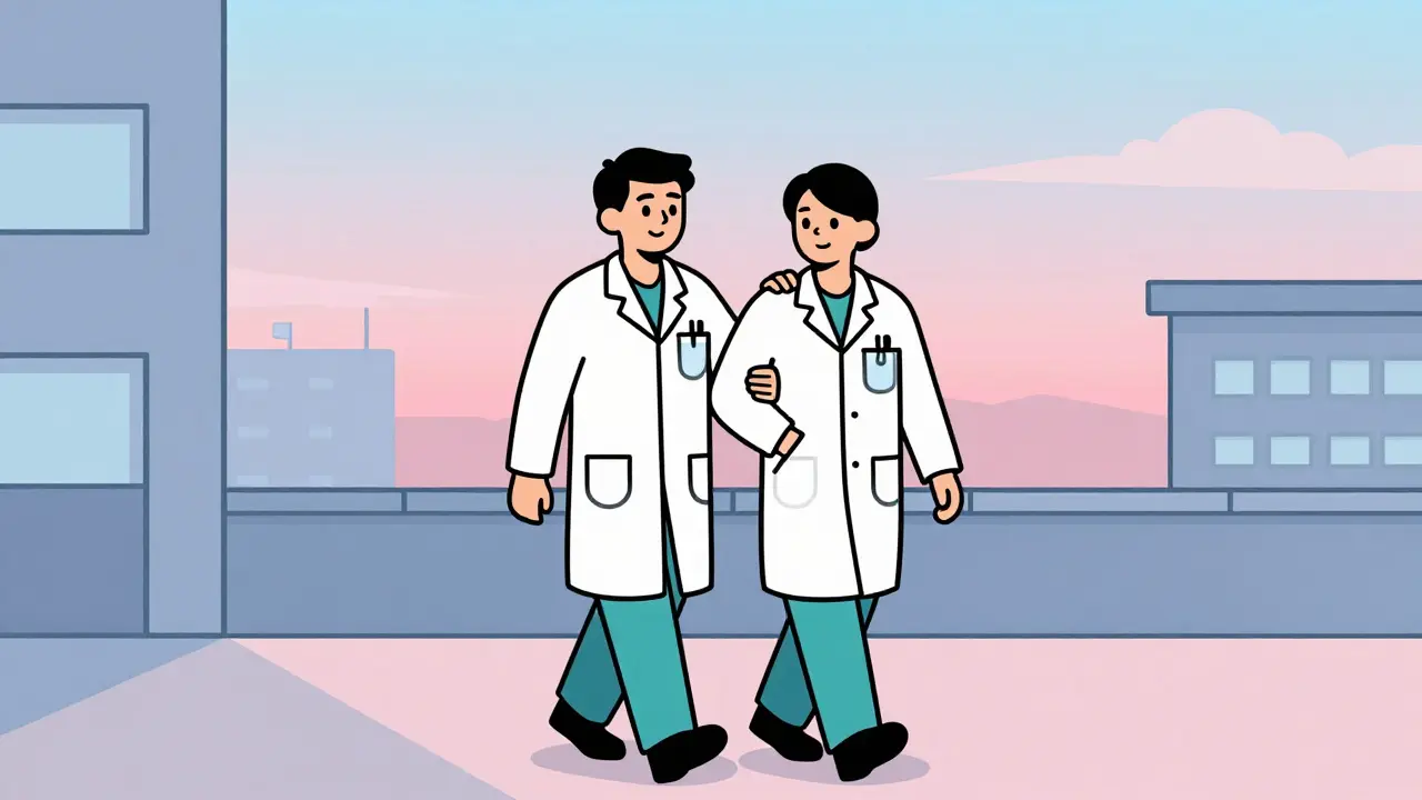 Kolegové poskytují si vzájemnou psychickou podporu