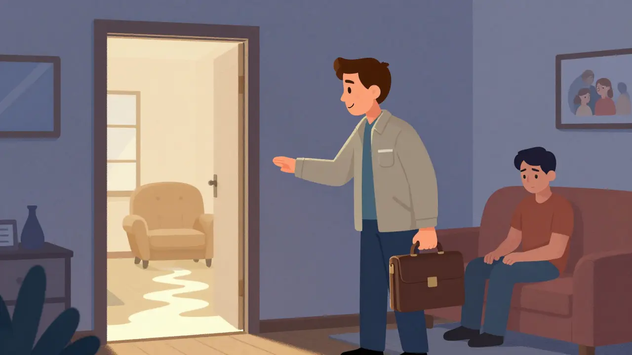 Krizový asistent navštěvuje zaměstnance doma ve večerní době.