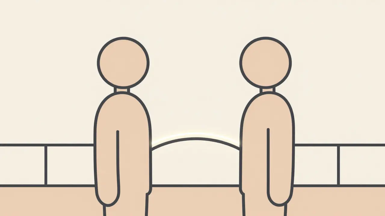 Abstraktní znázornění důvěry mezi klientem a terapeutem