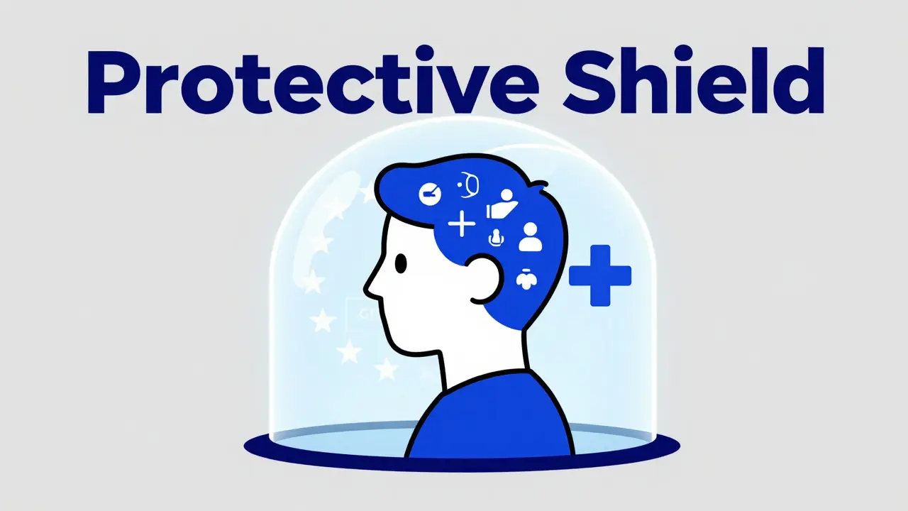 Konceptuální znázornění ochrany osobních údajů pomocí štítů GDPR a HIPAA.