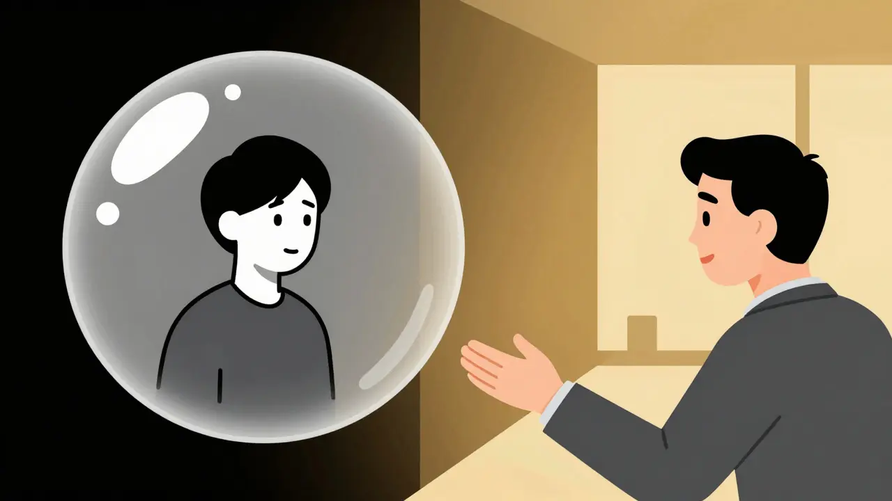 Konec izolace klienta díky technice normalizace v terapii.