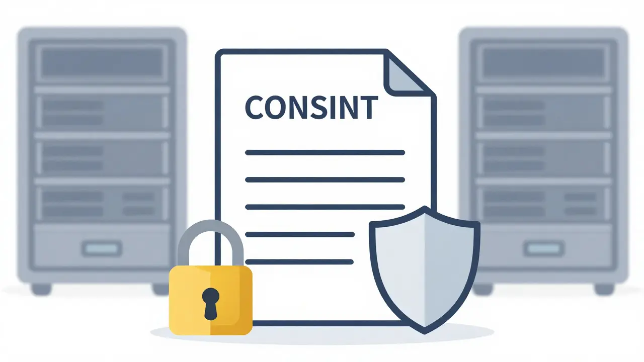 Kresba souhlasného formuláře s ikonou zámku symbolizující ochranu dat GDPR.