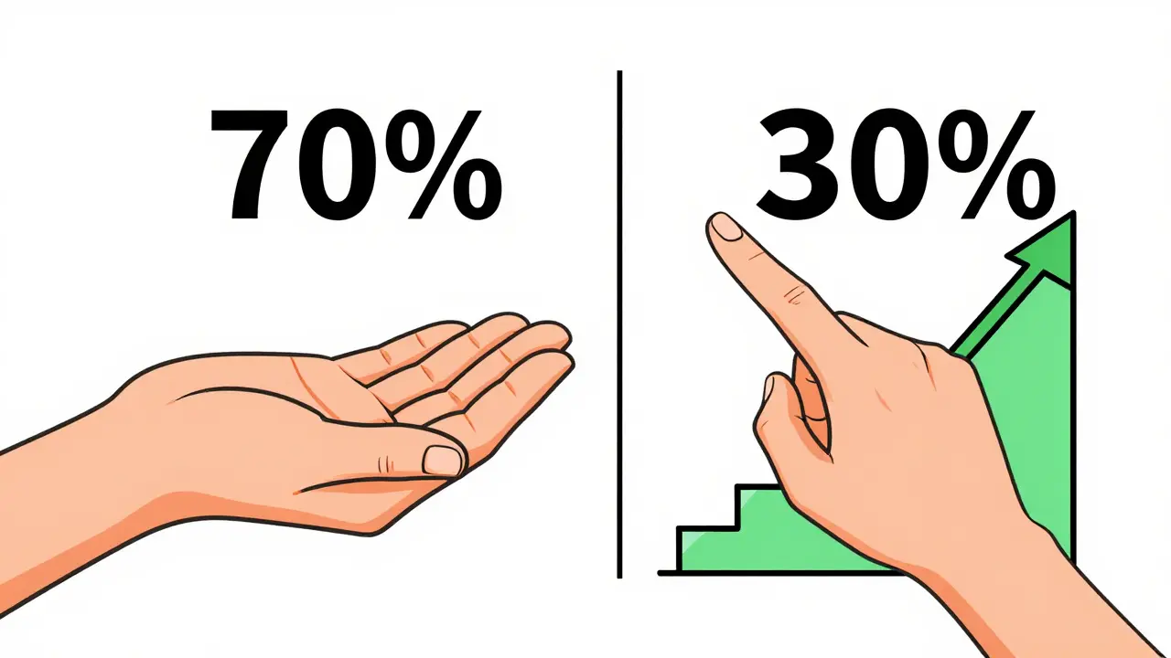 Symbolické znázornění rovnováhy mezi podporou a růstem v terapii.